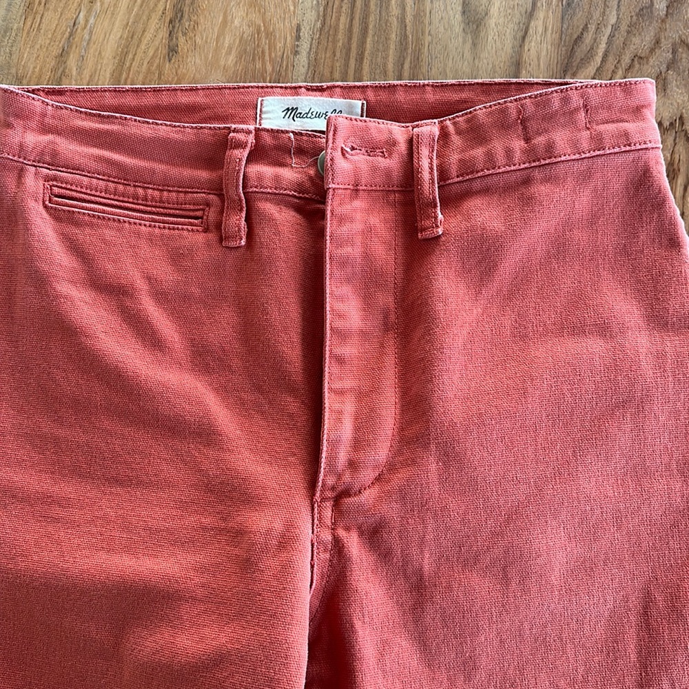 Madewell Coral Slim Emmett Wide-Leg Crop